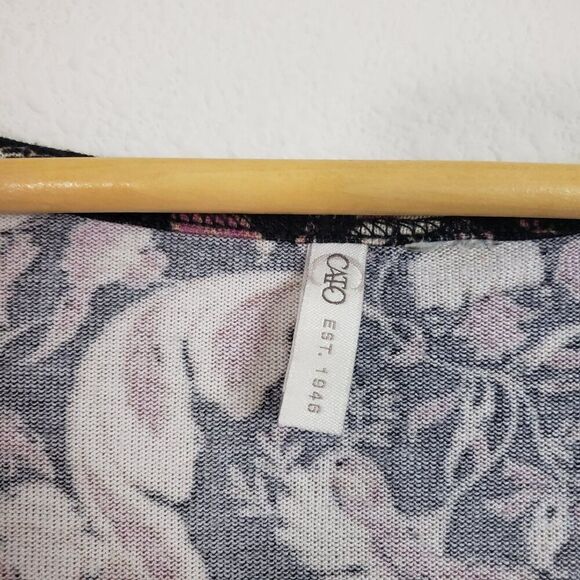 Cato Women's Top Paisley Floral 2X Pink Black Boho Flowy Knit Smocked Romantic - Picture 7 of 10